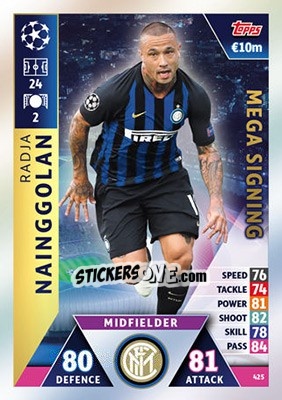 Sticker Radja Nainggolan - UEFA Champions League 2018-2019. Match Attax n. 425 - Topps