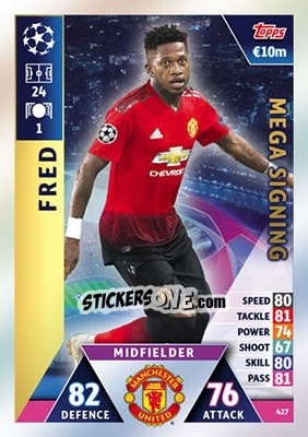 Sticker Fred - UEFA Champions League 2018-2019. Match Attax n. 427 - Topps