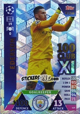 Sticker Ederson - UEFA Champions League 2018-2019. Match Attax n. 429 - Topps