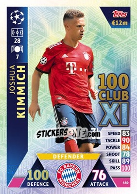 Sticker Joshua Kimmich - UEFA Champions League 2018-2019. Match Attax n. 430 - Topps