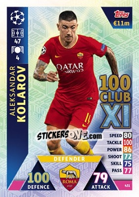 Sticker Aleksandar Kolarov - UEFA Champions League 2018-2019. Match Attax n. 431 - Topps