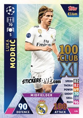 Sticker Luka Modric - UEFA Champions League 2018-2019. Match Attax n. 436 - Topps