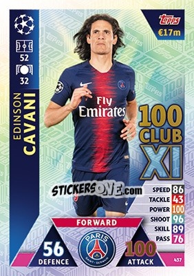 Sticker Edinson Cavani - UEFA Champions League 2018-2019. Match Attax n. 437 - Topps