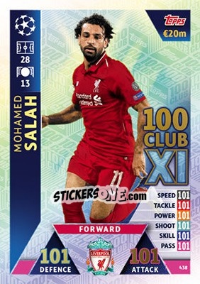 Sticker Mohamed Salah - UEFA Champions League 2018-2019. Match Attax n. 438 - Topps