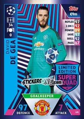 Cromo David De Gea - UEFA Champions League 2018-2019. Match Attax - Topps