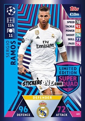 Sticker Sergio Ramos - UEFA Champions League 2018-2019. Match Attax - Topps