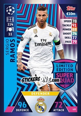 Sticker Sergio Ramos - UEFA Champions League 2018-2019. Match Attax n. LE3 - Topps