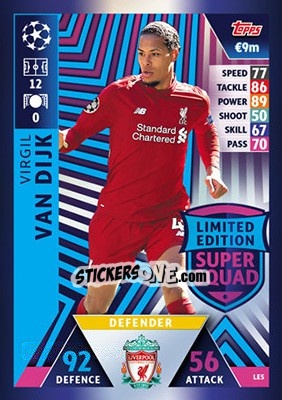 Cromo Virgil van Dijk - UEFA Champions League 2018-2019. Match Attax - Topps