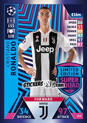 Sticker Cristiano Ronaldo - UEFA Champions League 2018-2019. Match Attax n. LE14 - Topps