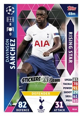 Sticker Davinson Sanchez - UEFA Champions League 2018-2019. Match Attax n. RS10 - Topps