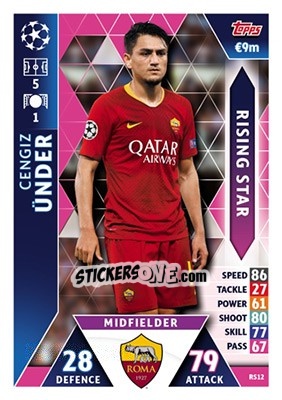 Sticker Cengiz Under - UEFA Champions League 2018-2019. Match Attax n. RS12 - Topps