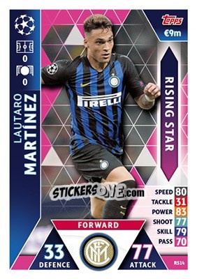 Sticker Lautaro Martinez - UEFA Champions League 2018-2019. Match Attax n. RS14 - Topps