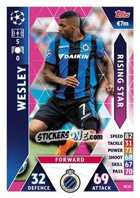 Sticker Wesley - UEFA Champions League 2018-2019. Match Attax n. RS15 - Topps