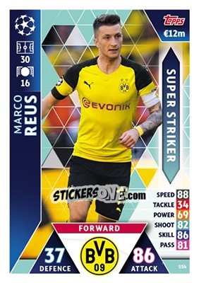 Sticker Marco Reus - UEFA Champions League 2018-2019. Match Attax n. SS4 - Topps