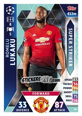 Figurina Romelu Lukaku - UEFA Champions League 2018-2019. Match Attax - Topps