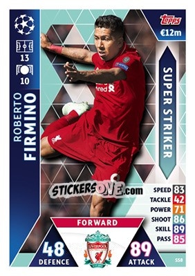 Cromo Roberto Firmino - UEFA Champions League 2018-2019. Match Attax - Topps