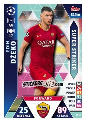 Sticker Edin Dzeko - UEFA Champions League 2018-2019. Match Attax n. SS10 - Topps