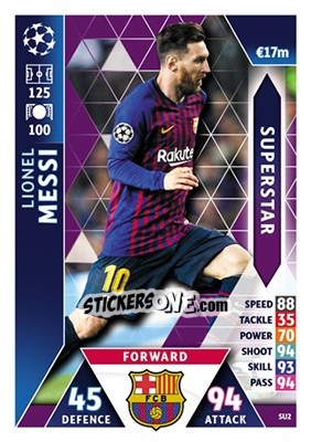 Sticker Lionel Messi - UEFA Champions League 2018-2019. Match Attax - Topps