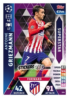 Sticker Antoine Griezmann - UEFA Champions League 2018-2019. Match Attax - Topps