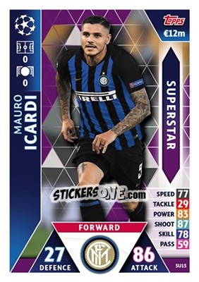 Sticker Mauro Icardi - UEFA Champions League 2018-2019. Match Attax n. SU15 - Topps