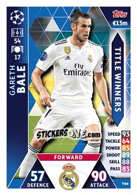 Sticker Gareth Bale - UEFA Champions League 2018-2019. Match Attax n. TW8 - Topps