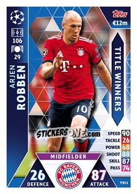 Cromo Arjen Robben - UEFA Champions League 2018-2019. Match Attax - Topps