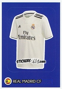 Sticker Real Madrid CF - Shirt - FIFA 365: 2018-2019. Grey backs - Panini