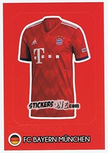 Sticker FC Bayern München - Shirt - FIFA 365: 2018-2019. Grey backs - Panini