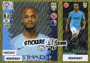 Sticker Vincent Kompany - FIFA 365: 2018-2019. Grey backs n. 49 - Panini