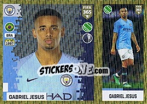 Sticker Gabriel Jesus - FIFA 365: 2018-2019. Grey backs n. 63 - Panini