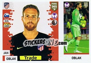 Cromo Jan Oblak - FIFA 365: 2018-2019. Grey backs - Panini