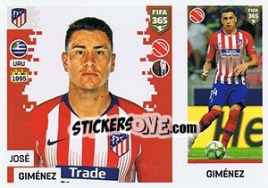 Sticker José Giménez - FIFA 365: 2018-2019. Grey backs n. 65 - Panini
