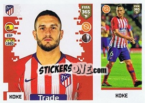 Sticker Koke - FIFA 365: 2018-2019. Grey backs n. 72 - Panini