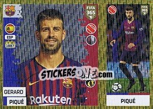Sticker Gerard Piqué - FIFA 365: 2018-2019. Grey backs n. 81 - Panini