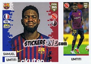 Sticker Samuel Umtiti - FIFA 365: 2018-2019. Grey backs n. 82 - Panini