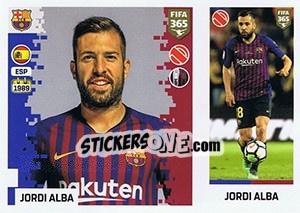 Sticker Jordi Alba - FIFA 365: 2018-2019. Grey backs - Panini