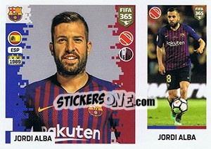 Sticker Jordi Alba - FIFA 365: 2018-2019. Grey backs n. 84 - Panini