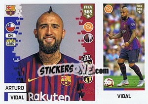 Sticker Arturo Vidal - FIFA 365: 2018-2019. Grey backs n. 88 - Panini