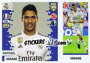 Sticker Raphaël Varane - FIFA 365: 2018-2019. Grey backs - Panini
