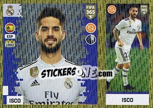 Sticker Isco - FIFA 365: 2018-2019. Grey backs n. 107 - Panini