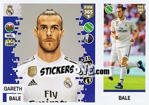 Sticker Gareth Bale - FIFA 365: 2018-2019. Grey backs - Panini