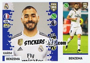 Sticker Karim Benzema - FIFA 365: 2018-2019. Grey backs - Panini