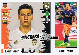 Sticker Santi Mina - FIFA 365: 2018-2019. Grey backs - Panini