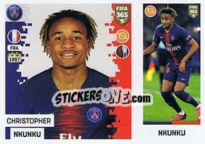 Sticker Christopher Nkunku - FIFA 365: 2018-2019. Grey backs - Panini