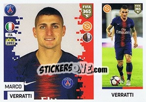 Sticker Marco Verratti - FIFA 365: 2018-2019. Grey backs - Panini