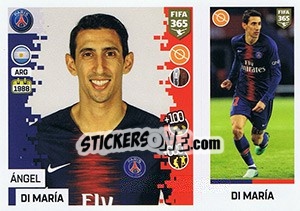 Sticker Ángel Di María - FIFA 365: 2018-2019. Grey backs n. 155 - Panini
