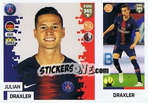 Sticker Julian Draxler - FIFA 365: 2018-2019. Grey backs - Panini