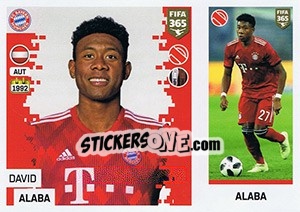 Sticker David Alaba - FIFA 365: 2018-2019. Grey backs - Panini