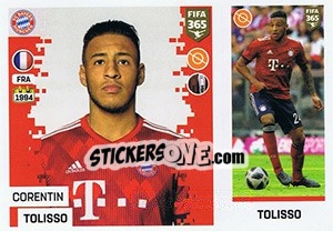 Sticker Corentin Tolisso - FIFA 365: 2018-2019. Grey backs - Panini