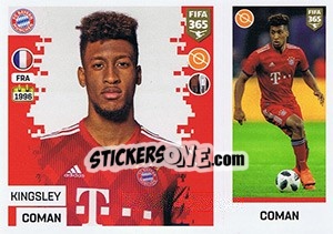 Sticker Kingsley Coman - FIFA 365: 2018-2019. Grey backs - Panini